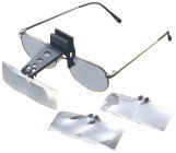 ルーペ 虫眼鏡 拡大鏡 クリップ 双眼 メガネ LH-48 日本製 クリアー光学