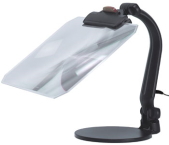LEDライト付読書用スタンド台付ルーペ・虫眼鏡・拡大鏡1.8倍(CF-303)日本製クリアー光学