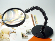 スタンド台付読書用ルーペ・虫眼鏡・拡大鏡・天眼鏡2倍CF-501日本製クリアー光学