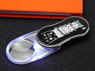 LEDライト付ルーペ・虫眼鏡・拡大鏡・天眼鏡3.5倍LED-35クリアー光学