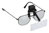 ルーペ 虫眼鏡 拡大鏡 クリップ 双眼 メガネ LH-20 日本製 クリアー光学