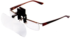 ルーペ 虫眼鏡 拡大鏡 クリップ 双眼 メガネ LH-40 日本製 クリアー光学